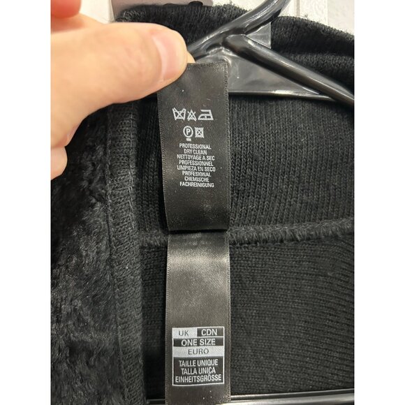 Marks and Spencer St. Michael Shawl Collar Black Wrap Poncho Coat OSFM - Picture 7 of 9